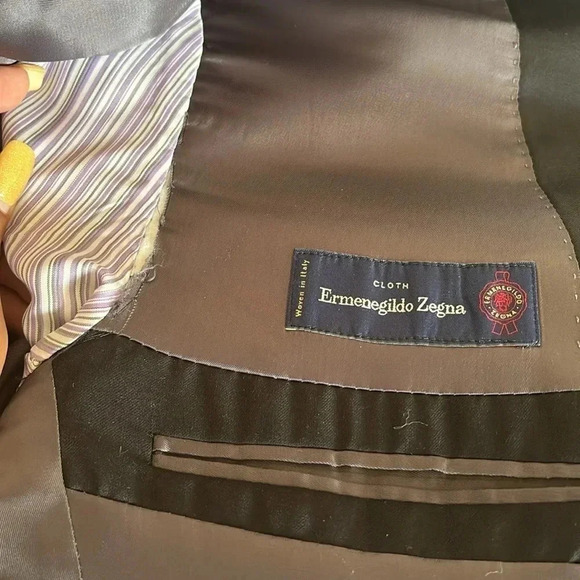 Ermenegildo Zegna Single Breasted Two Button Sports Coat Blazer Slim Fit 44RWool - Picture 14 of 14